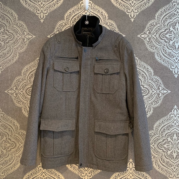GUESS Men’s Medium Wool Military Coat - Picture 1 of 12